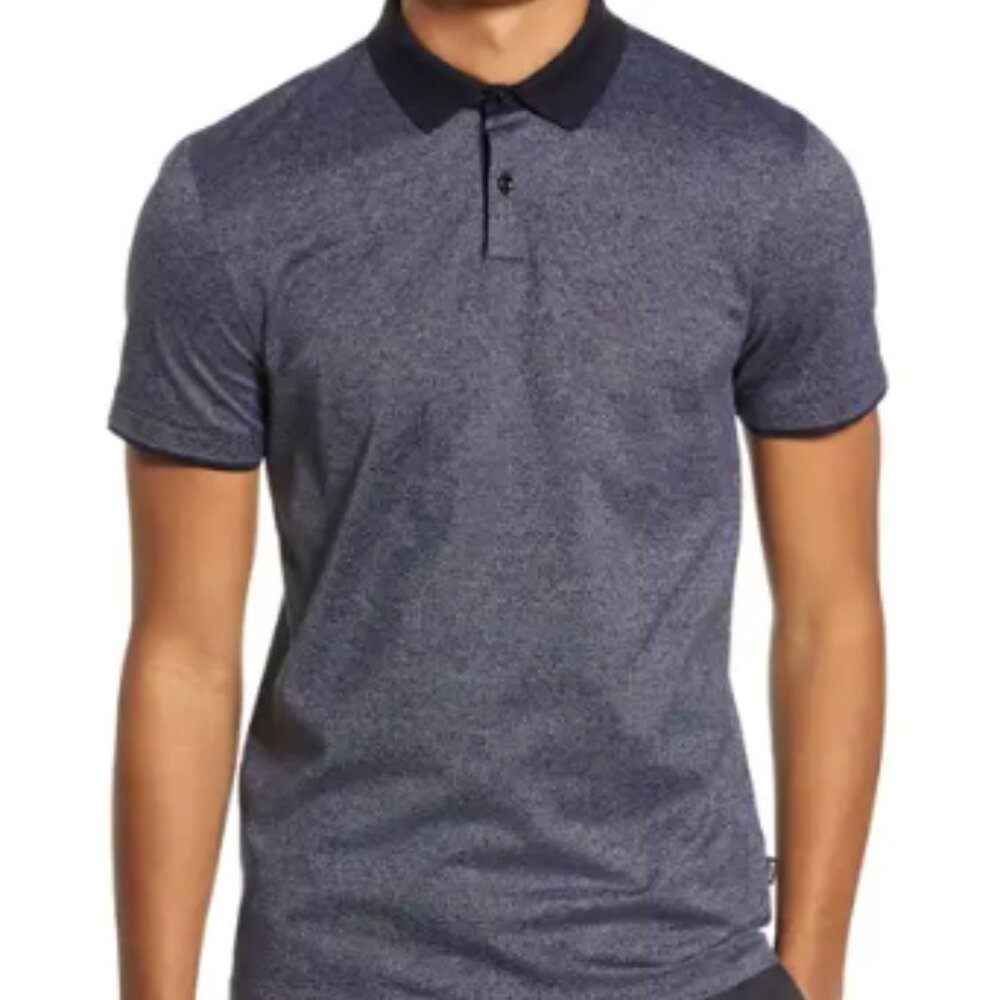 HUGO BOSS Pitton Fineliner Slim Fit Polo in Navy